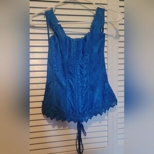 Fredericks of Hollywood Dream Halter Corset size 34 electric blue